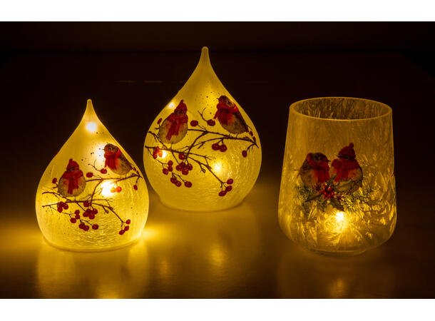 Lysglass frostet Dompapp 10x12,5cm 