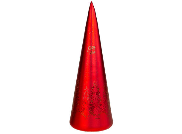 Lyslykt LED God Jul tre rød kjegle 30cm Batteri: AAAx3 T: 6/18t 20LED 