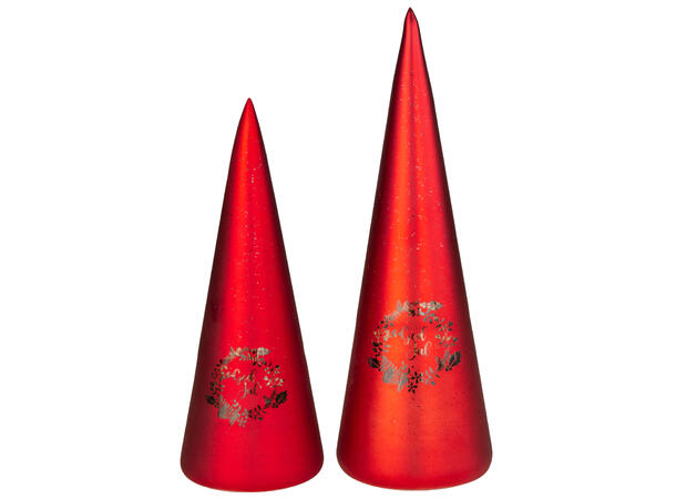 Lyslykt LED Julekrans rød kjegle 25cm Batteri: AAAx3 T: 6/18t 15LED 