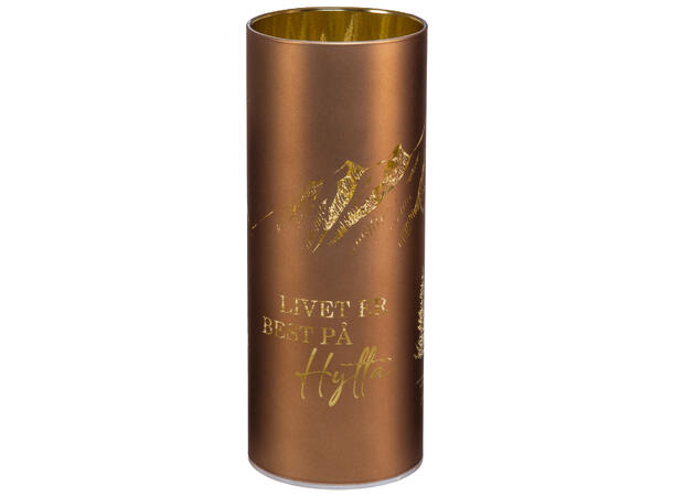 Lyslykt LED Livet på hytta brun 8x20cm Batteri: AAx2 Timer 6/18t 15 ledpærer 
