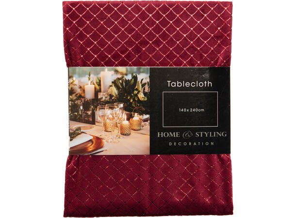 Løper burg diamantprint fløyel 45x150cm Velurpolyester 