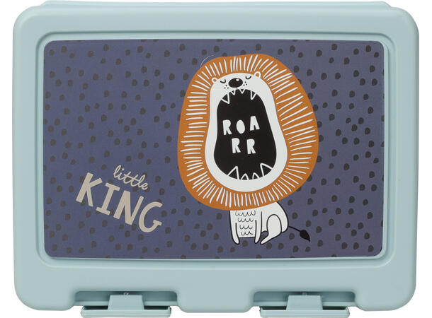 Matboks PP m/skje 18x13,5x7,5cm 4ass Design: sebra, giraff, løve, krokodille 