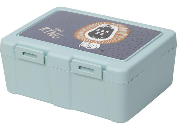 Matboks PP m/skje 18x13,5x7,5cm 4ass Design: sebra, giraff, løve, krokodille 