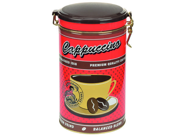 Metallboks Cappuccino Diam:11x18,5cm Næringsmiddelsgodkjent 