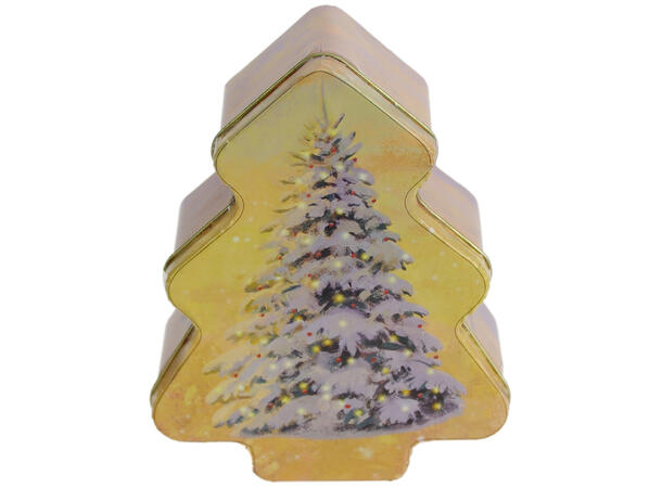 Metallboks Nostalgisk vinter 14x10x5cm Næringsmiddelsgodkjent 