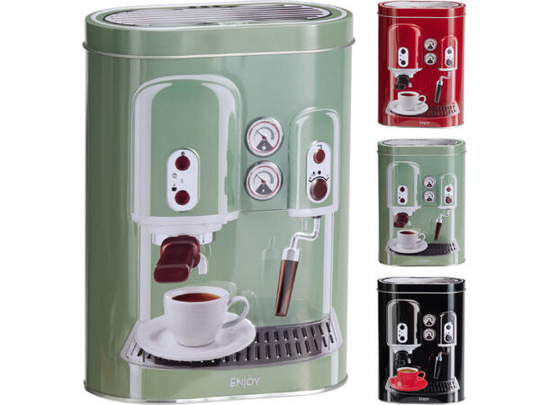 Metallboks kaffe/te 13,5x7,5x19cm 3ass Forpakn.24stk 