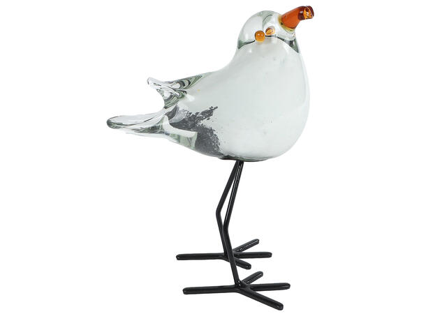 Måke grått glass på fot 12x8,5x16cm Forpakning 8stk 