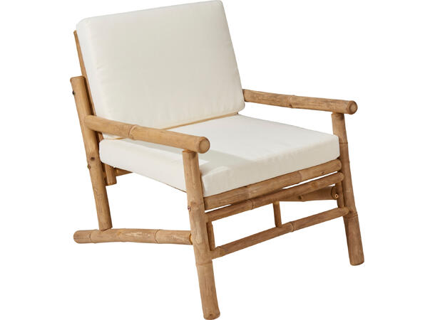 Møbelsett bambus bord/stol/benk krem 4 deler 