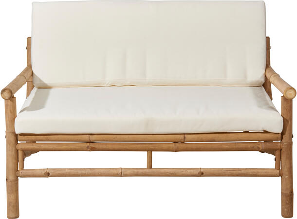 Møbelsett bambus bord/stol/benk krem 4 deler 