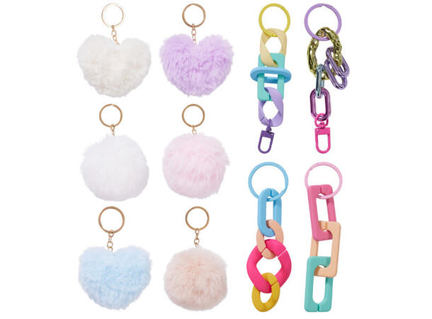 Nøkkelring fluffy/PS/metall ca10cm 12ass Display med 36 stk 