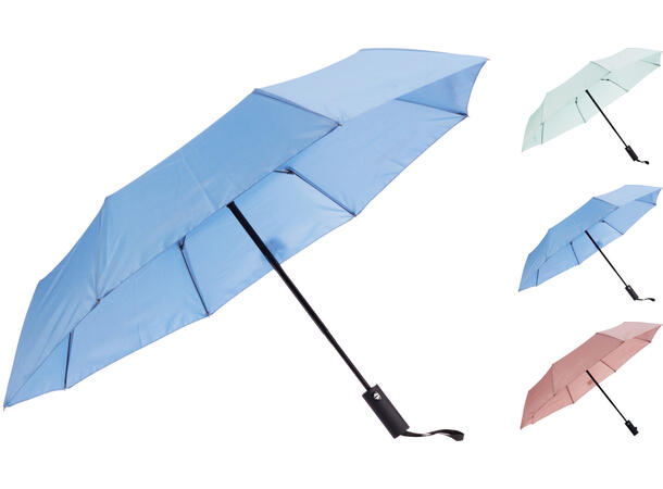 Paraply sammenleggbar lyse farger 3ass Forpk: 12stk Beige, rosa, lys blå 