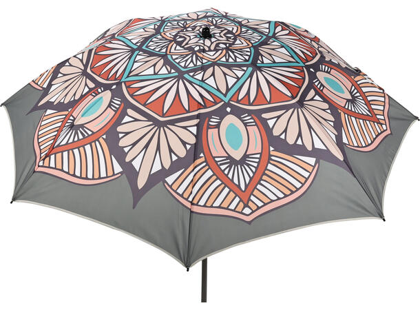 Parasoll grålig mandalamønster 200x215cm 