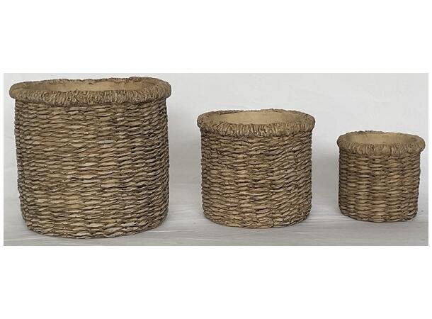 Potte beige sement 14x14x12 cm 