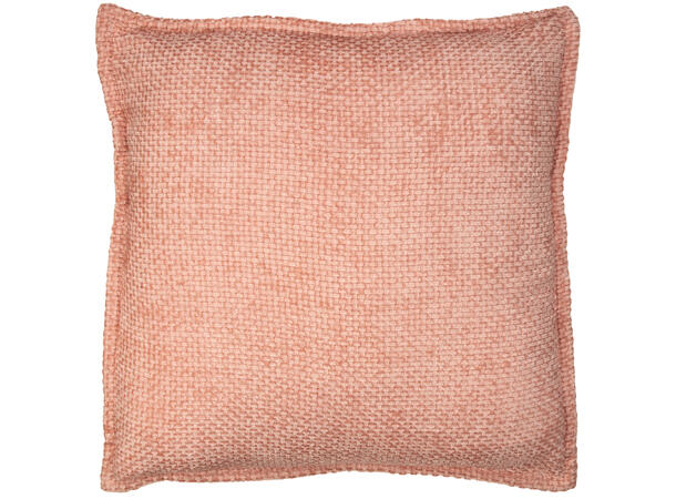 Pute 45x45 m/trekk vevd cord rosa Pute fjær/dun 780gram fyllvekt 