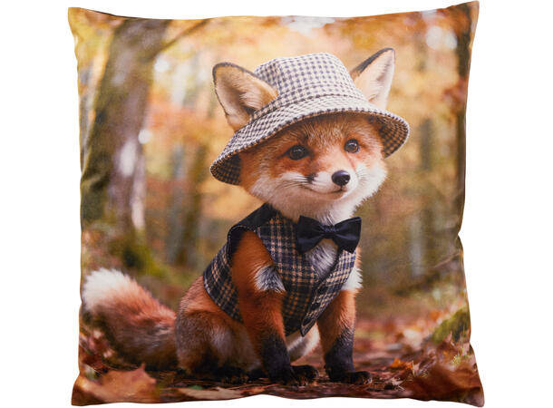 Pute hipster dyr skog 40x40cm 4ass Velurpolyester 