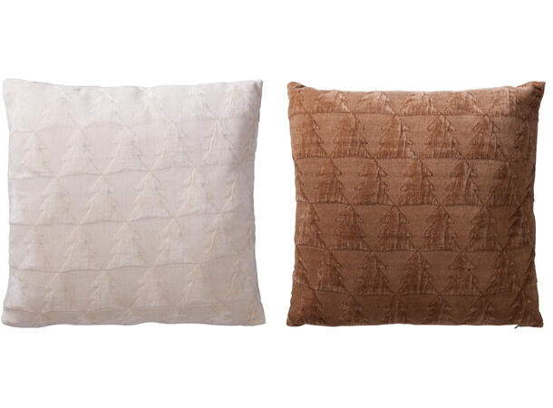 Pute trær Jacquard 45x45cm 2ass Hvit Brun 