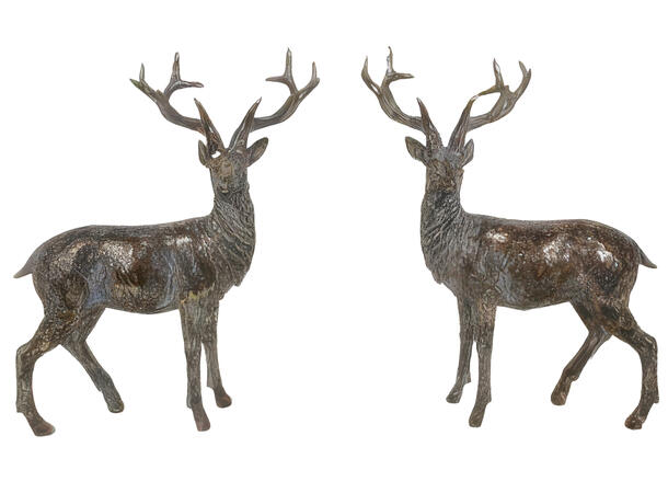 Reinsdyr antikkbrun polyresin 13x7x16cm 