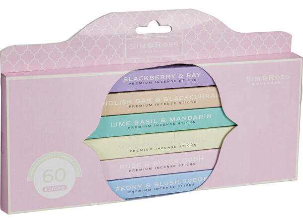 Røkelsespinner mix 10 stk pr duft 6stk 