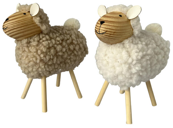 Sau stående tre m/pels 11,5x7x13cm 2ass Forpk 2stk 