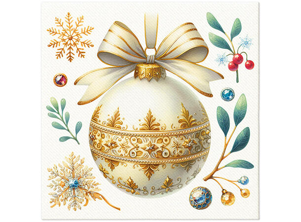 Serviett Airlaid middag Julekule Middagsserviett 12 stk 3-lags 40x40cm 