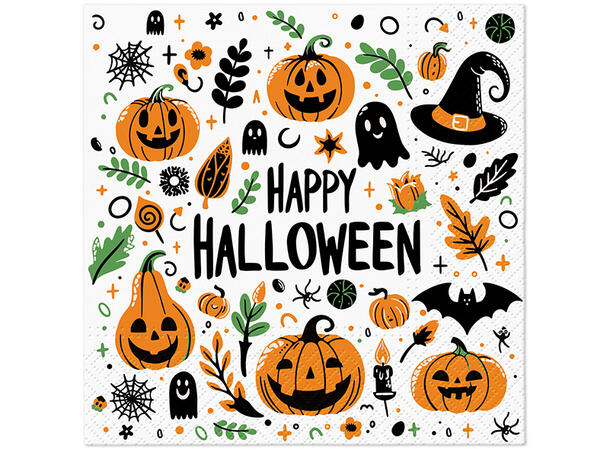 Serviett Autumn Halloween Lunsjserviett 20 stk 3-lags 33x33cm 