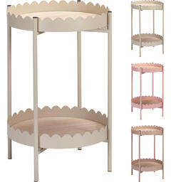 Sidebord 2 etg mdf/metall 33x45,5cm 3ass Farger: offwhite, taupe, rosa