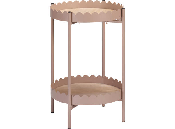 Sidebord 2 etg mdf/metall 33x45,5cm 3ass Farger: offwhite, taupe, rosa 