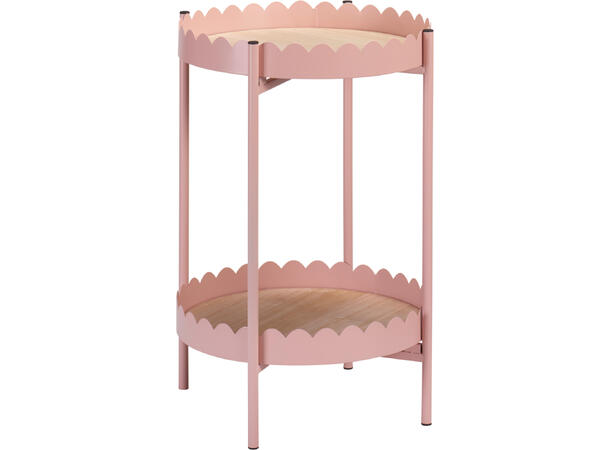 Sidebord 2 etg mdf/metall 33x45,5cm 3ass Farger: offwhite, taupe, rosa 