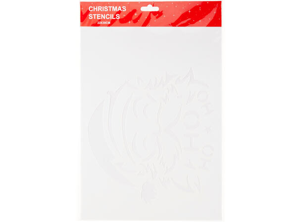 Sjablong sticker vindu jul 22x30cm 12ass 24 stk i pose m/bakcard 