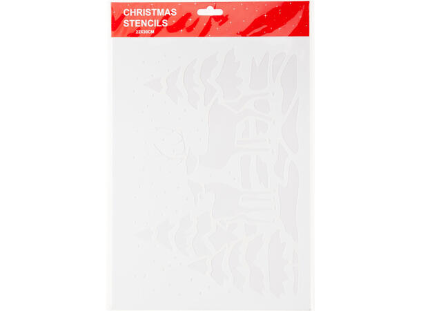 Sjablong sticker vindu jul 22x30cm 12ass 24 stk i pose m/bakcard 