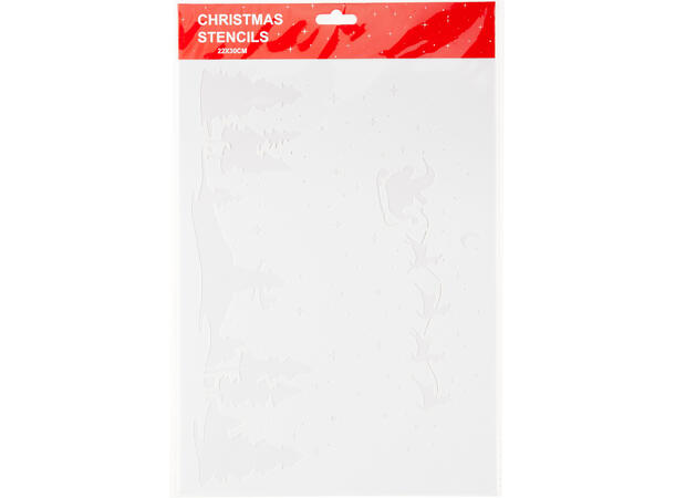 Sjablong sticker vindu jul 22x30cm 12ass 24 stk i pose m/bakcard 