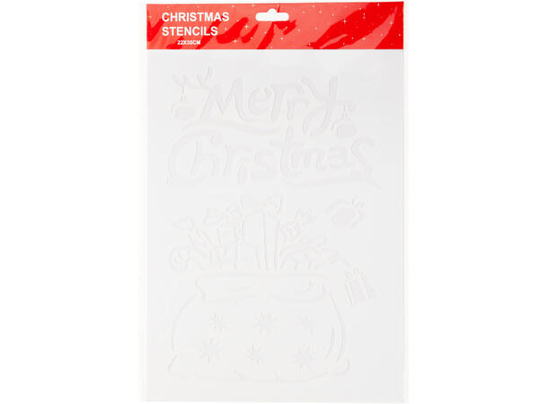 Sjablong sticker vindu jul 22x30cm 12ass 24 stk i pose m/bakcard 