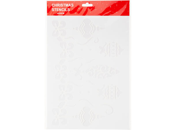 Sjablong sticker vindu jul 22x30cm 12ass 24 stk i pose m/bakcard 