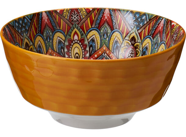 Skål mønstret porselen 16x7,5cm 4ass 780ml, Forpakning 8stk 