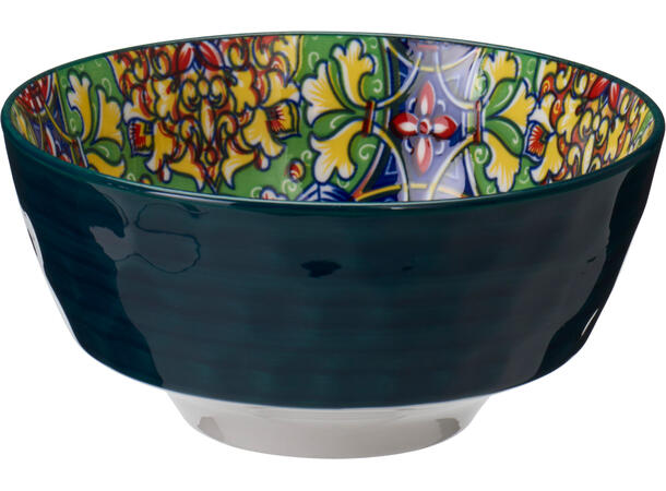 Skål mønstret porselen 16x7,5cm 4ass Forpk 8stk 780ml 