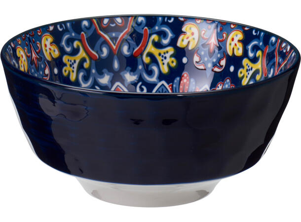 Skål mønstret porselen 16x7,5cm 4ass Forpk 8stk 780ml 