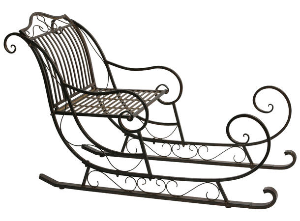 Slede mørkbrun metall 149x63x93cm 