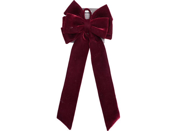 Sløyfe burgunder 30x72cm dobbel m/snor 