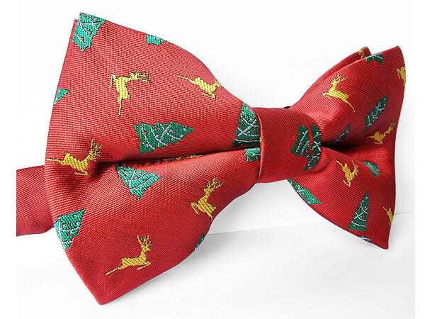 Sløyfe rød m/juletre voksen Pakket i gaveeske 