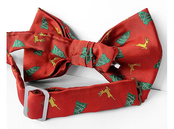 Sløyfe rød m/juletre voksen Pakket i gaveeske 