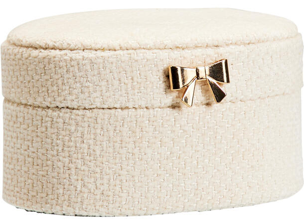 Smykkeskrin Offwhite fløyel 12x6,5x10cm Polyester/MDF 