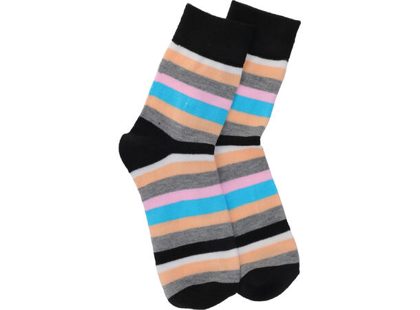 Sokk for damer polyester l:32cm 8ass Pakket i display 48 par. 
