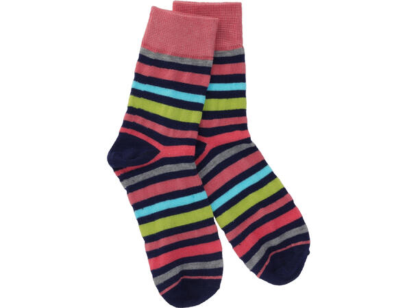 Sokk for damer polyester l:32cm 8ass Pakket i display 48 par. 
