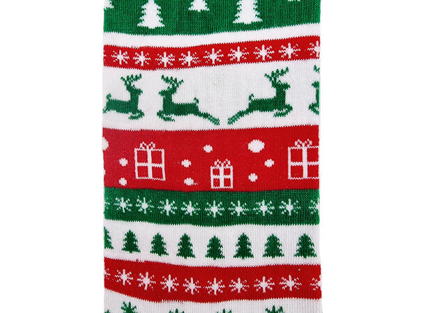 Sokk hvit,rød,grønn mønster 41-47 75% bomull, 22% polyester, 3% elastan 