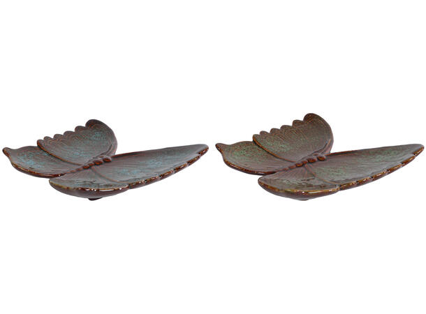 Sommerfugl vegg keramikk 18x17cm 2ass Forpakn.12stk 