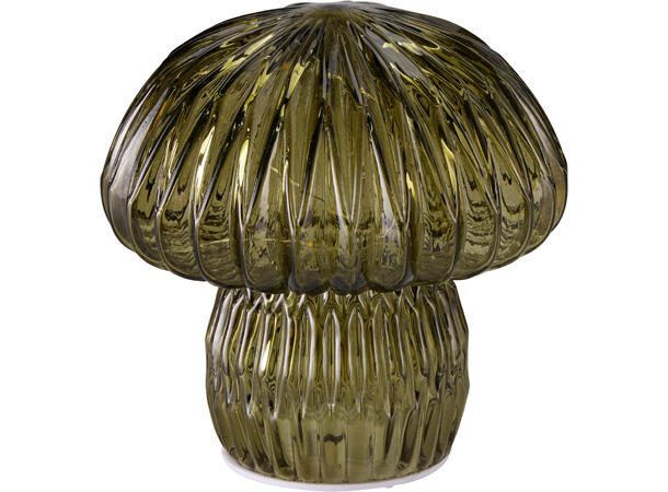 Sopp farget glass 10 LED 15cm 4ass Batteri 3xAAA Timer 6/18t 