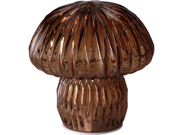 Sopp farget glass 10 LED 15cm 4ass Batteri 3xAAA Timer 6/18t 