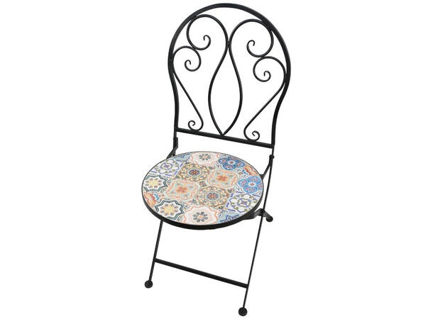 Stol metall m/mosaikkfliser 39x50x94cm 
