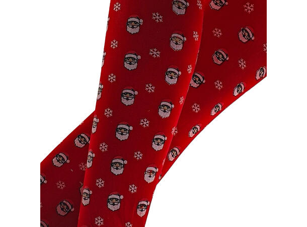 Strømpebukse rød m/nisse Voksen L/XL 88% nylon, 12% elastan 
