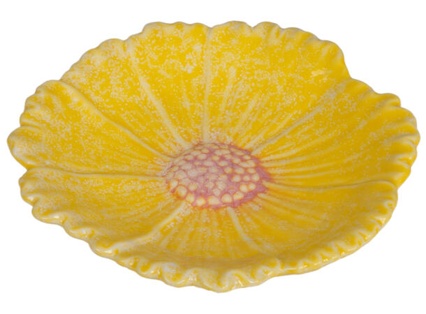 Tallerken blomst keramikk 15x2,3cm 4ass Forpk 4stk 